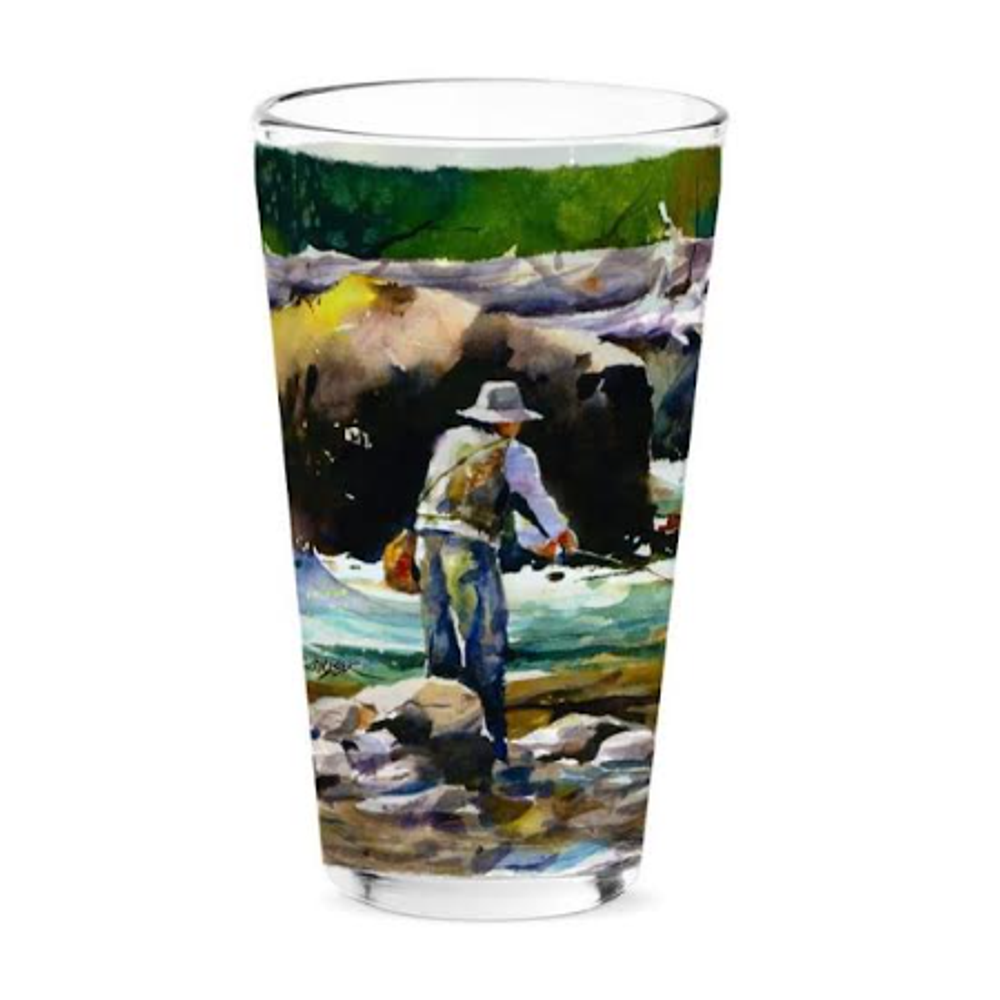 Set of 4 Fly Fisherman Pint Glasses