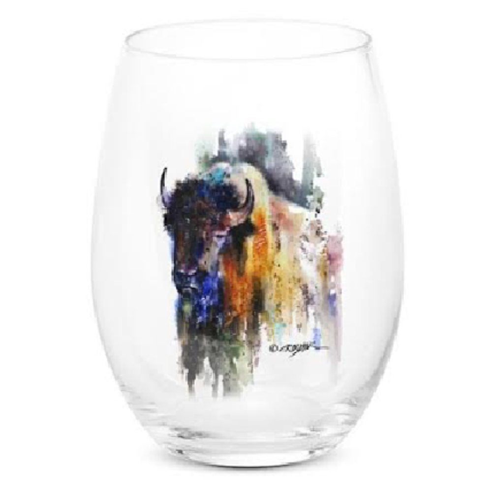 Set of 4 Buffalo Stemless Wine Glasses