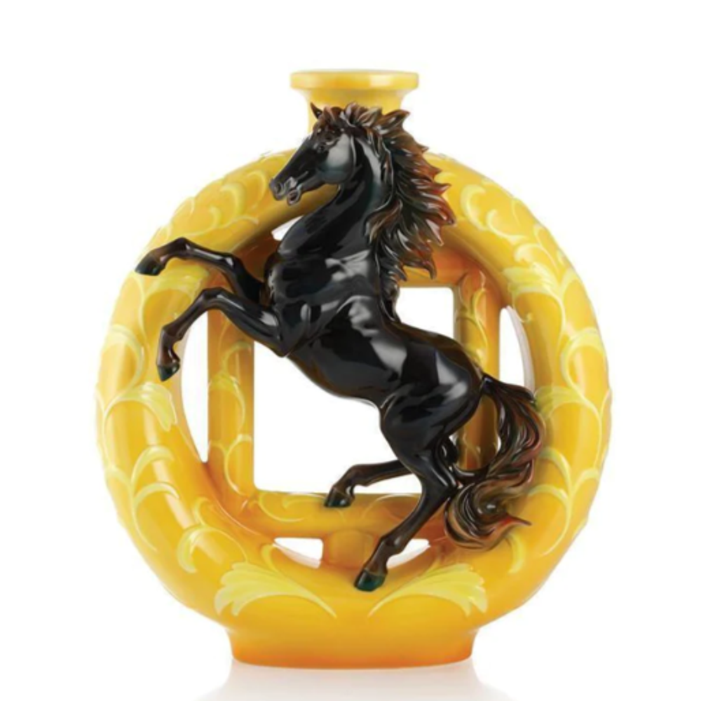  Franz Horse Sculptured Porcelain Vase "A Pronounced Success"