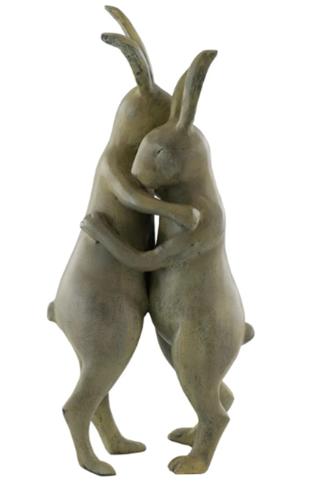 Pair of Rabbits Garden Sculpture "First Dance" | First Dance | SPI Home | 21096