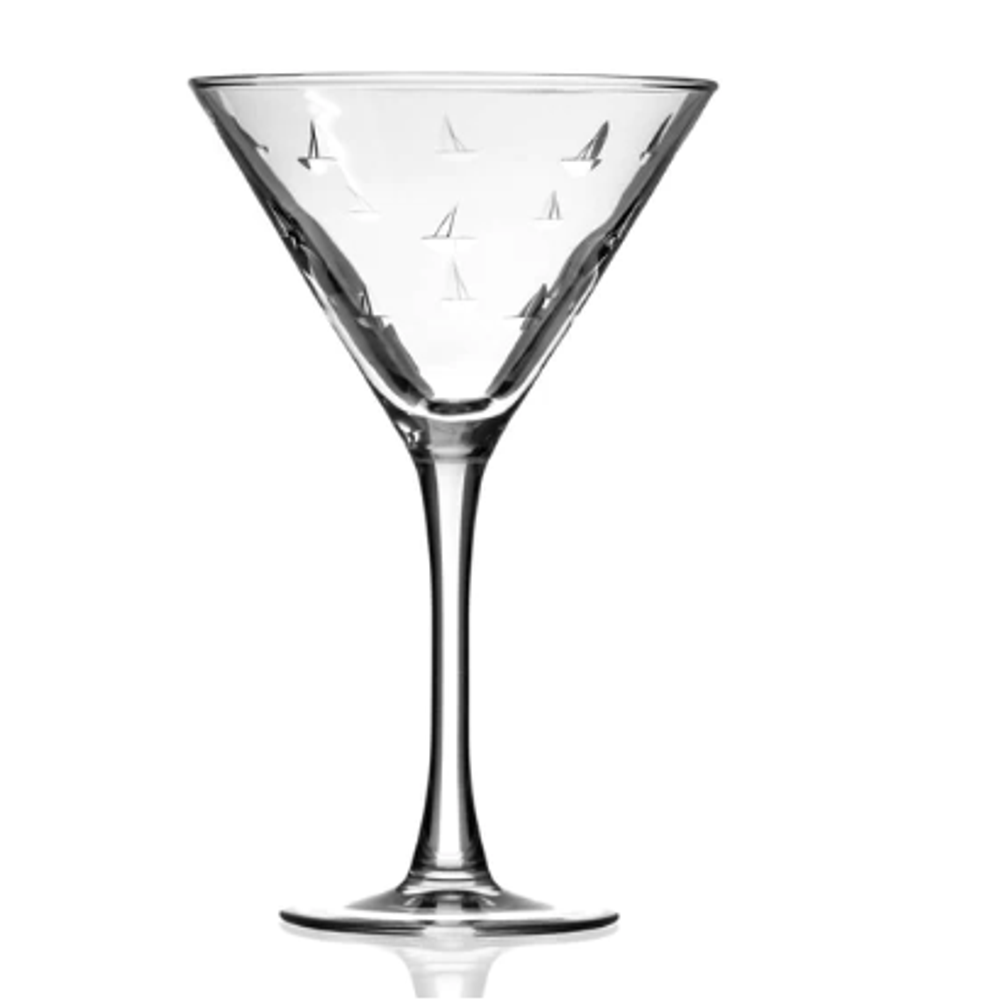 Sailing Engraved Martini Glass Set of 4 | Rolf Glass | 522135