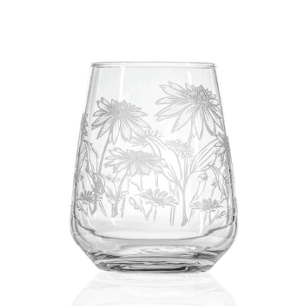 Wildflower Stemless Wine Glass Set of 4 | Rolf Glass | ROL371337