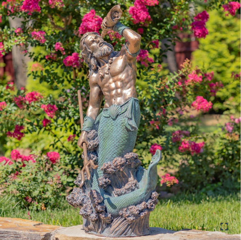 Merman Sculpture "Peter" | ZR343252-GY | Zaer International