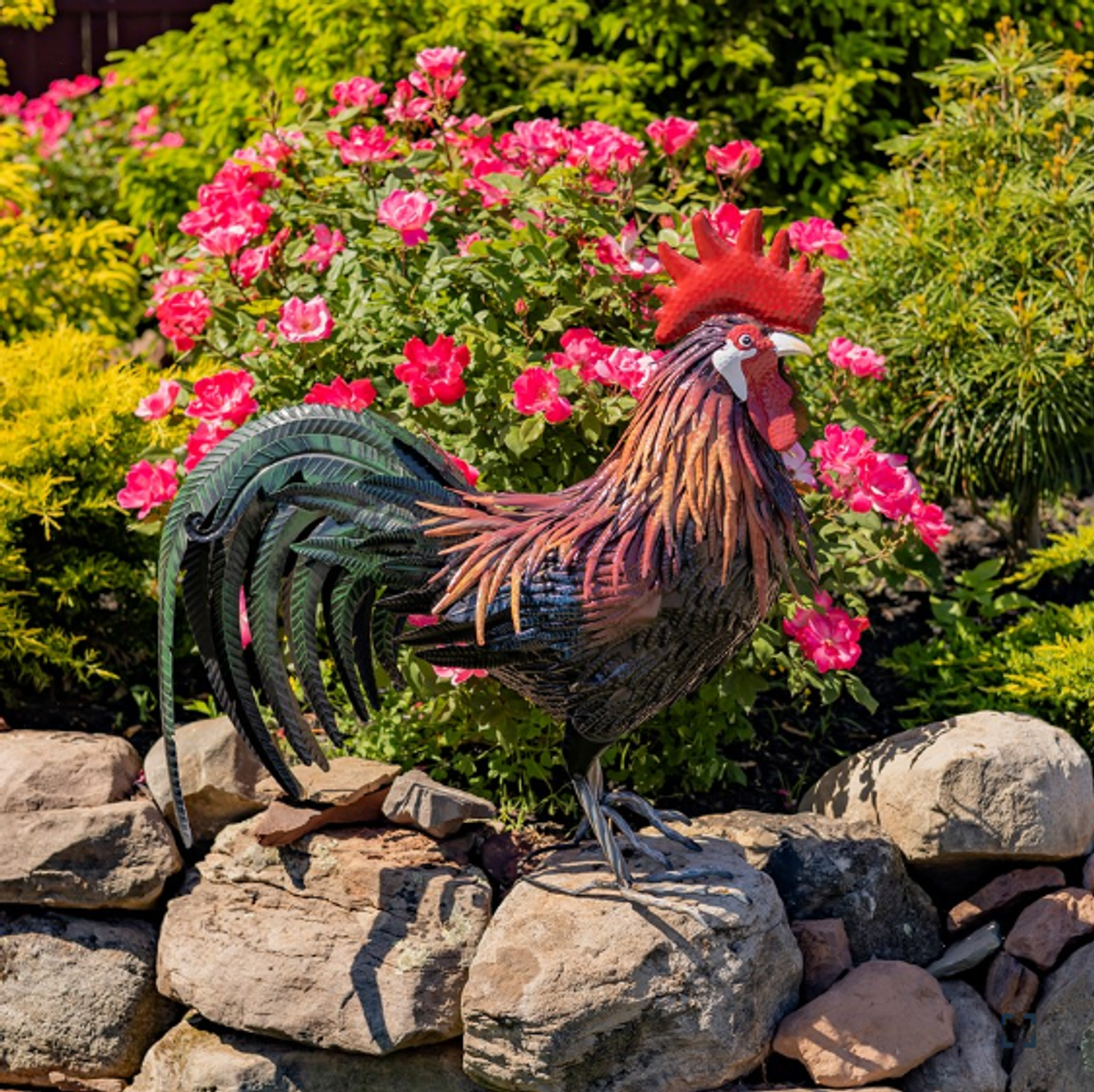 Felix Rooster Iron Garden Statue | Zaer International | ZR220903