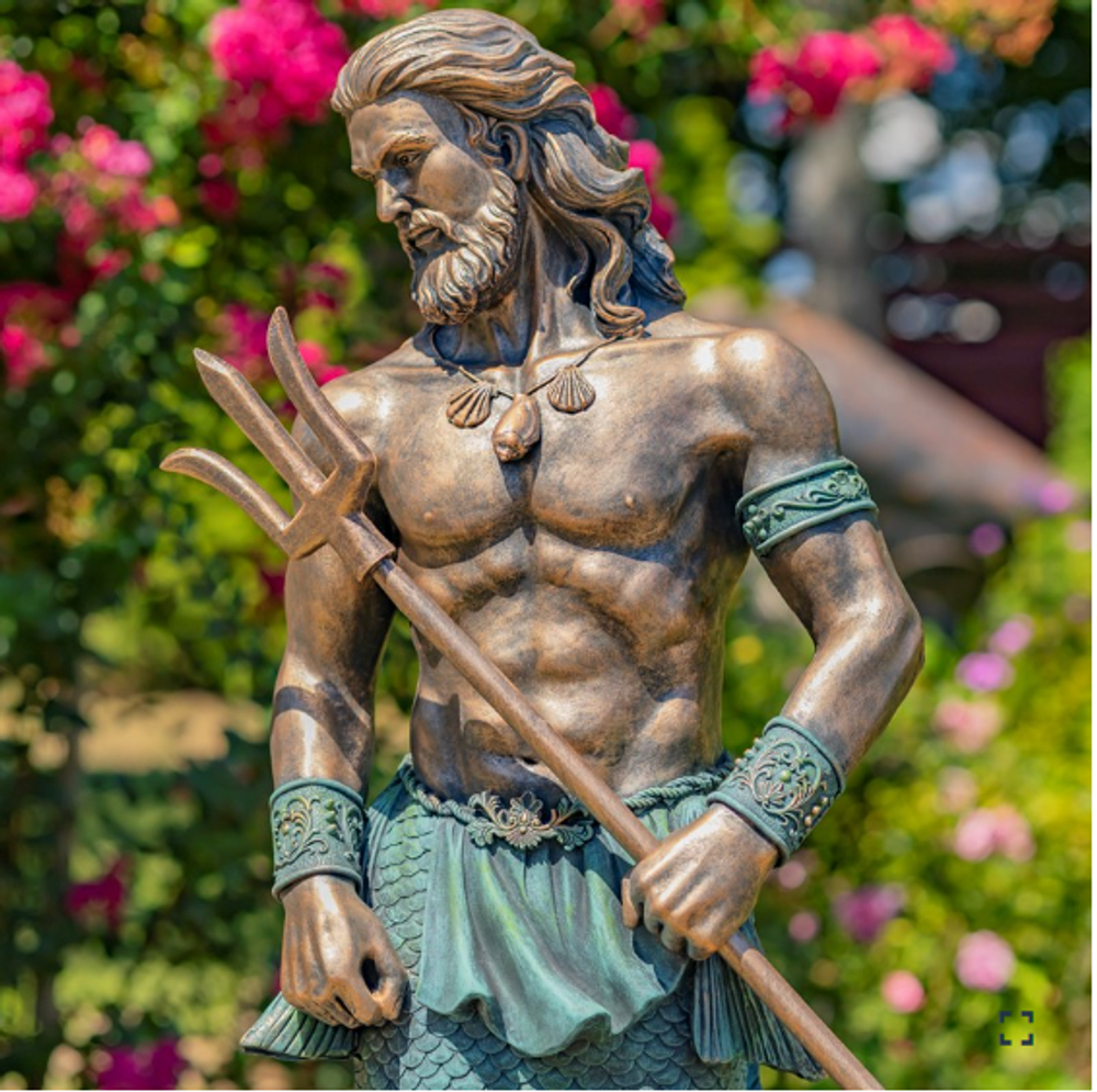 Poseidon Sculpture "Roberto" | ZR343149-GY | Zaer International