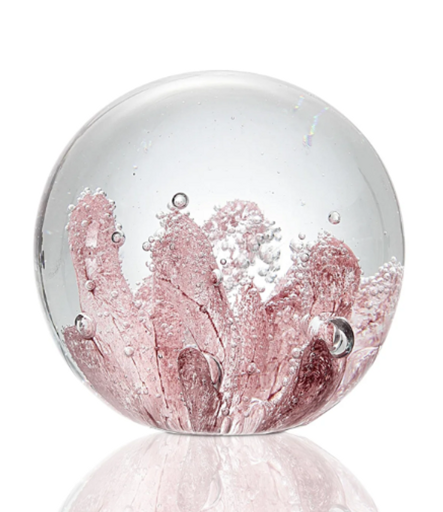 Pink Coral Art Glass Sphere Paperweight | SPI83064 | SPI Home