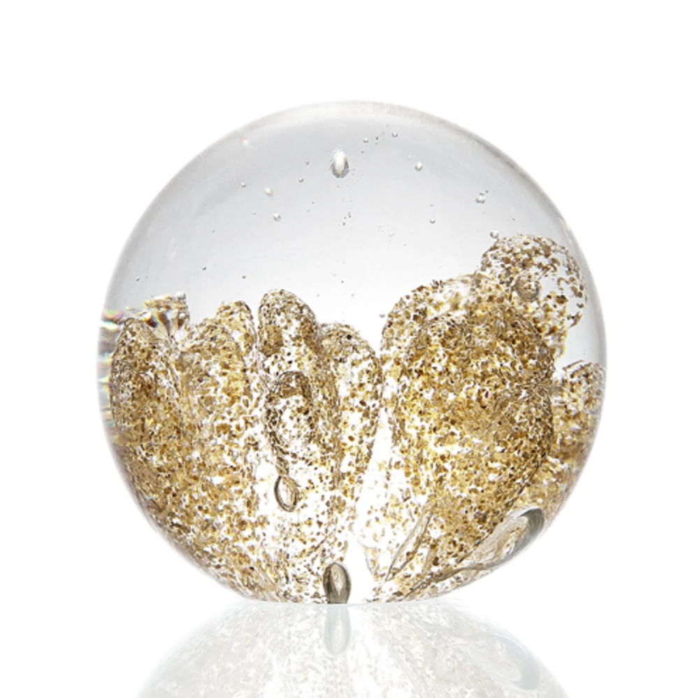 Gold Coral Art Glass Sphere Paperweight | SPI83065 | SPI Home