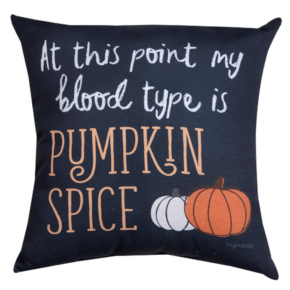 Pumpkin Spice Blood Type Indoor/Outdoor Pillow | MWWSLBTPK