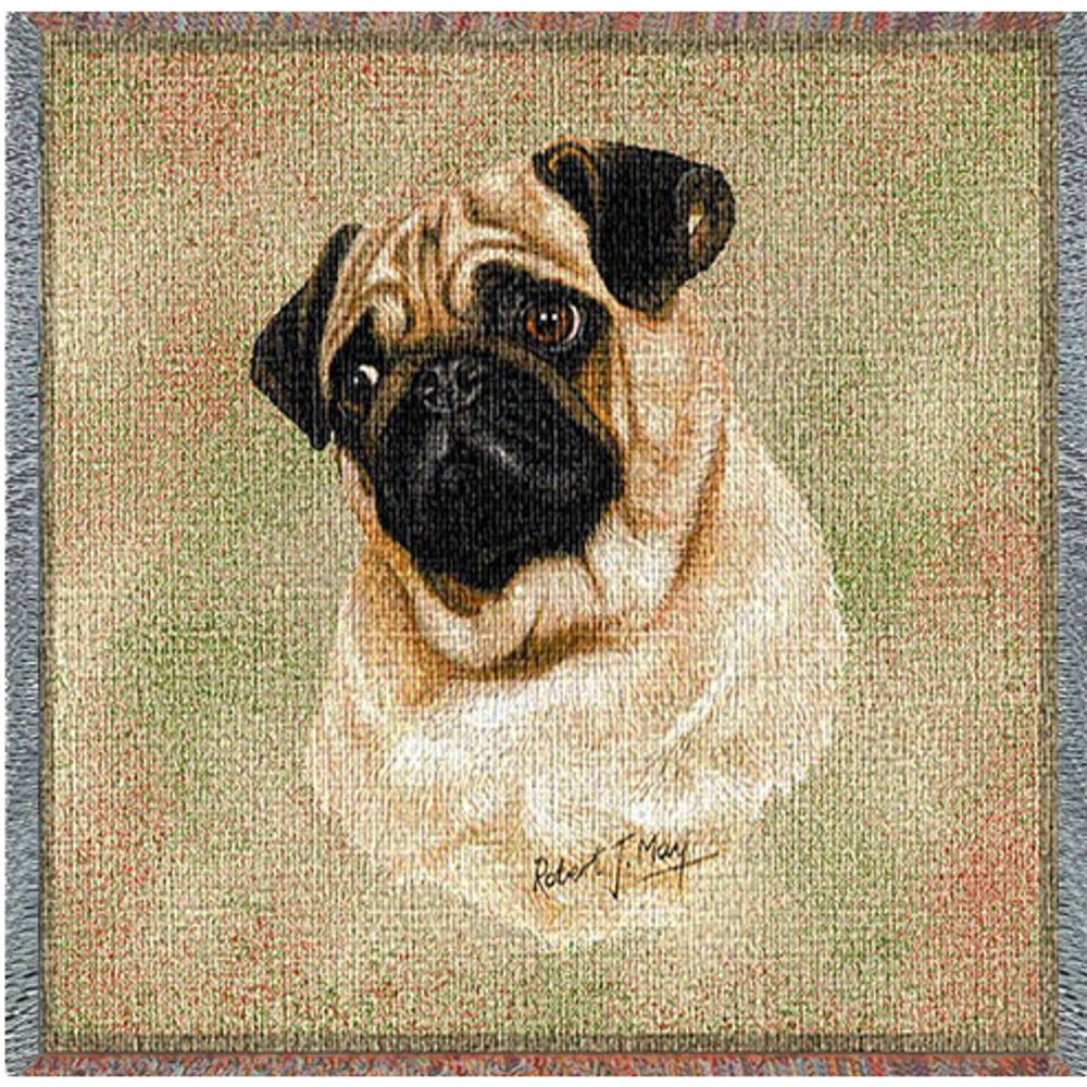 Pug Cotton Throw Blanket | PC1130-LS