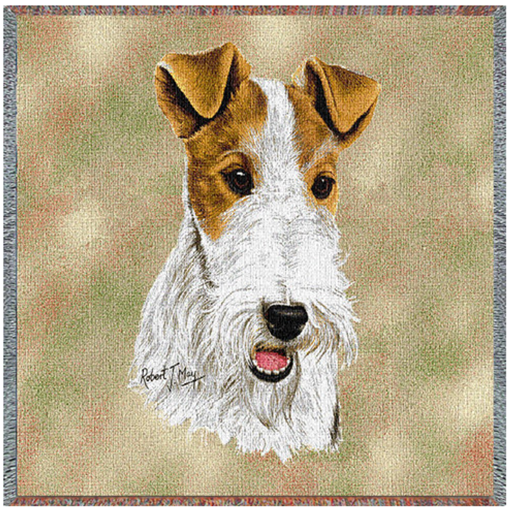 Wire Fox Terrier Cotton Throw Blanket | PC2360-LS