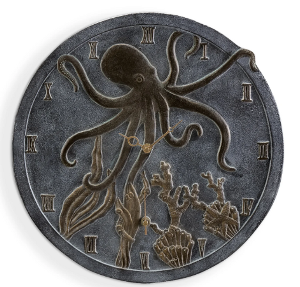 Octopus Wall Mounted Garden Clock and Thermometer | SPI35229