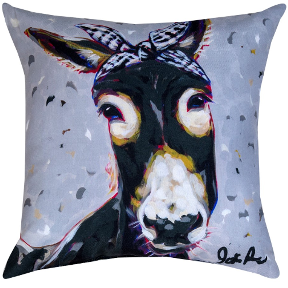 Donna the Donkey Climaweave Pillow Indoor Outdoor Climaweave Throw Pillow | MWWSLFMPD