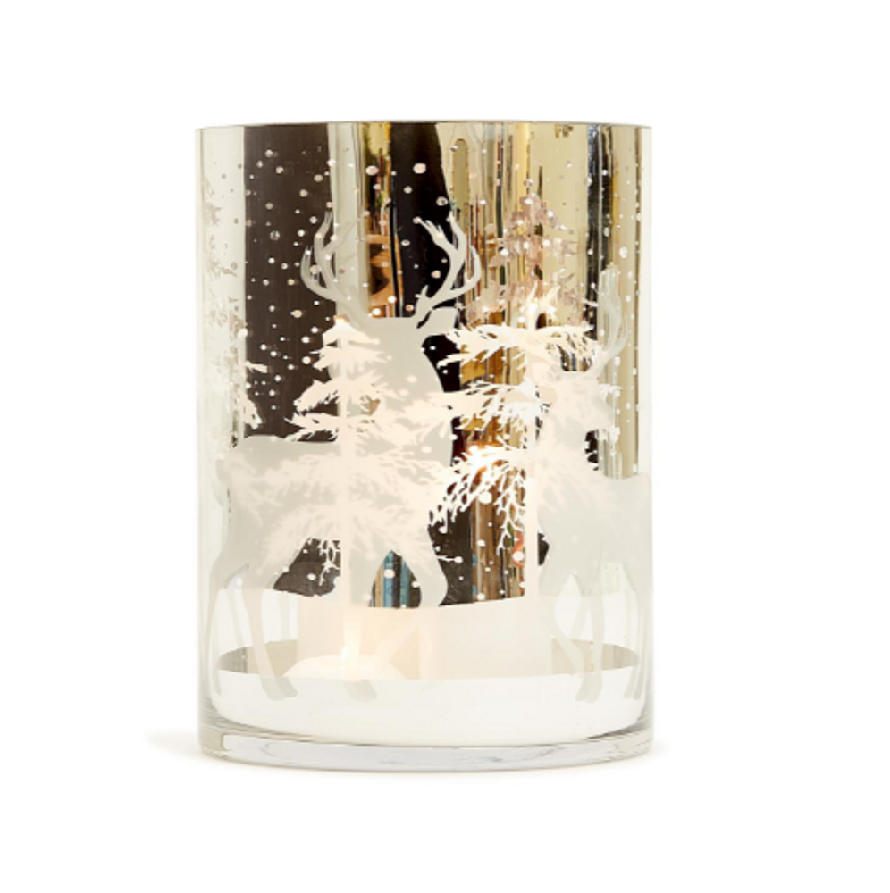 Winter Forest Scene Large Glass Cachepot | TC82206