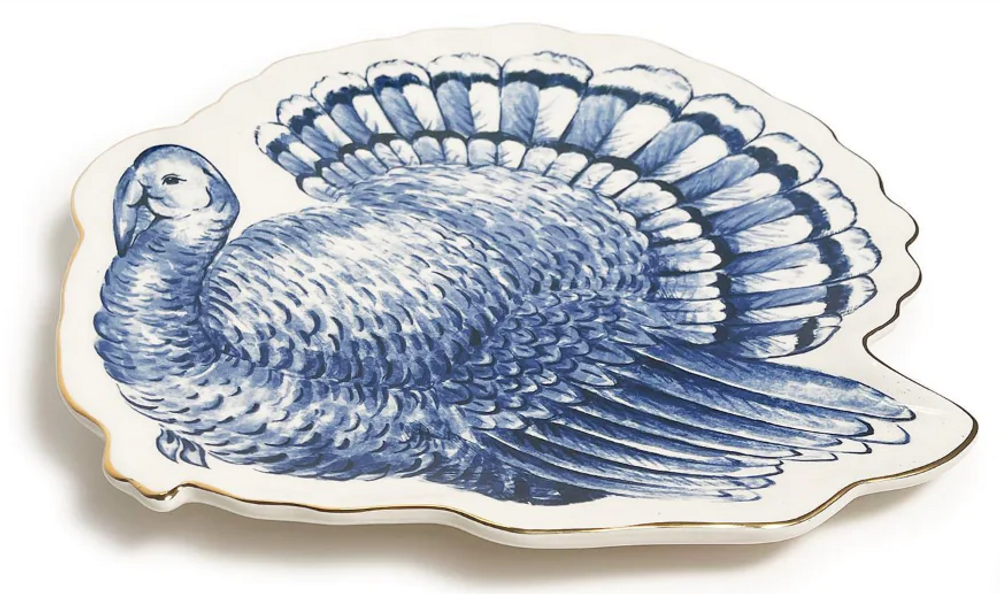 Blue and White Porcelain Turkey Plate | TC82113