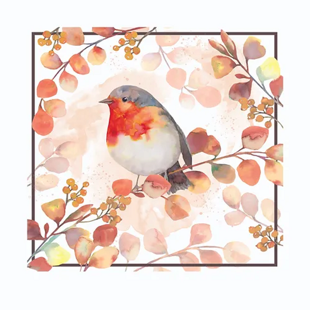 Fall Bird on Branch Indoor Outdoor Pillow 18x18 | MCMSM401LCS