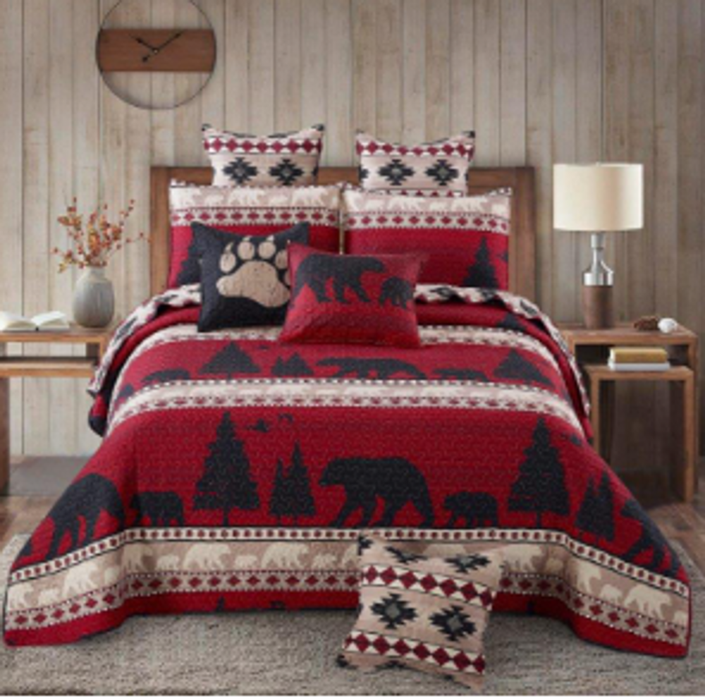 Creekside Bear Primitive Quilt Set 