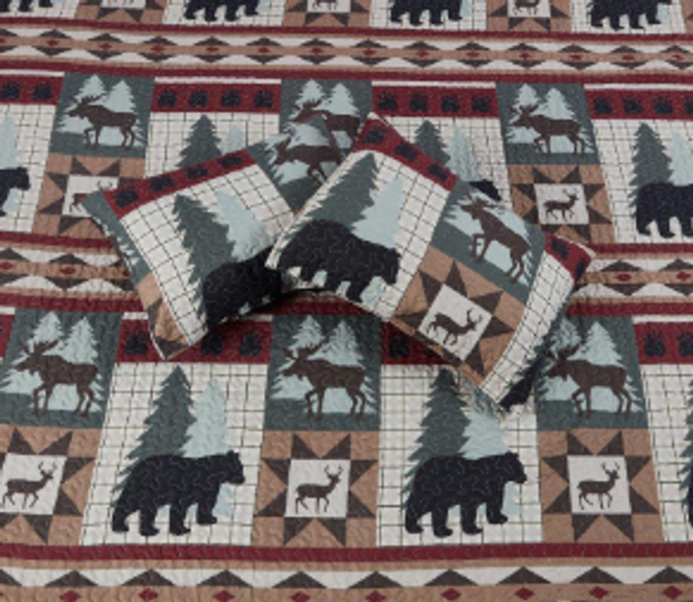 Wildlife Patch Primitive Quilt Set | DUKDQ10089