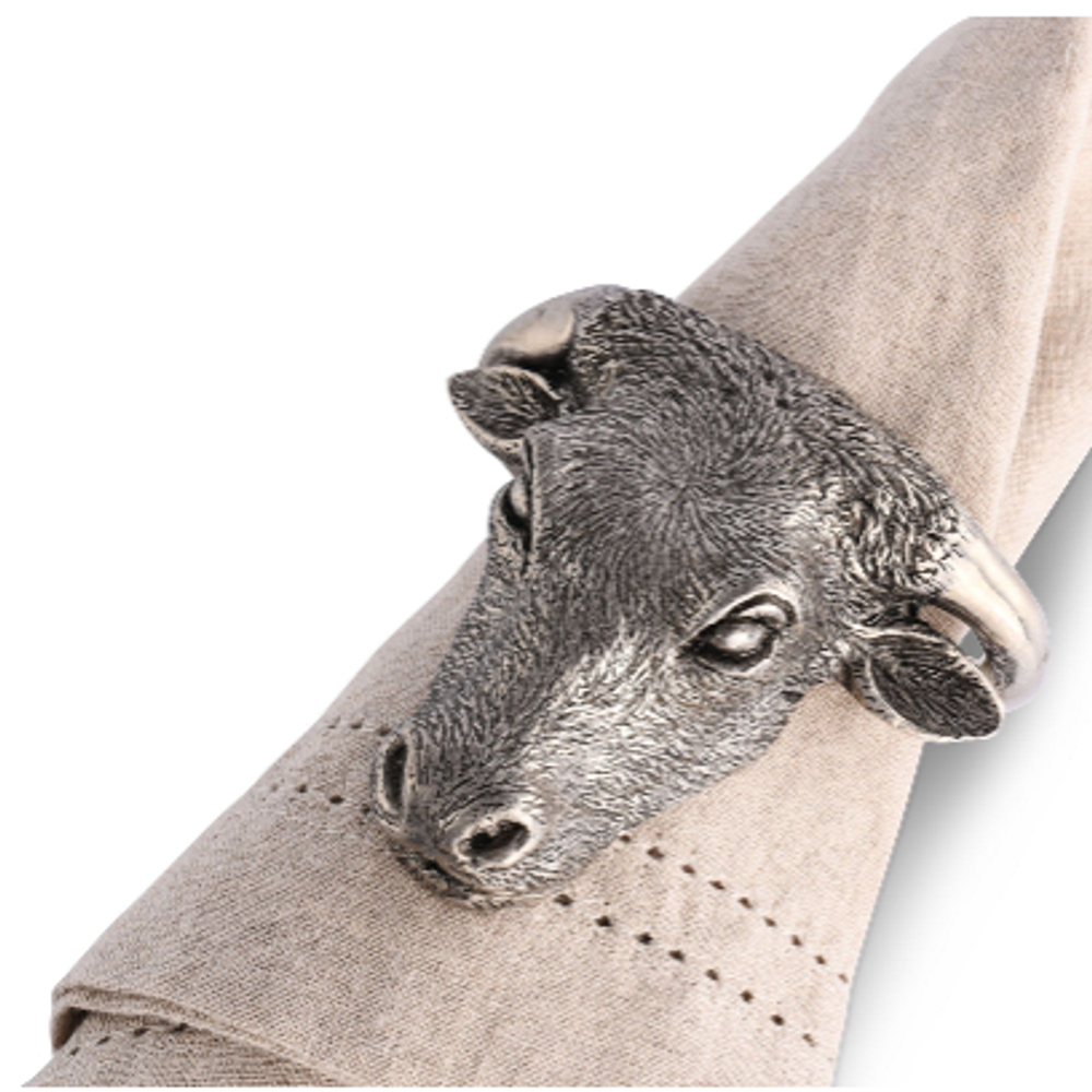 Pewter Steer Head Napkin Ring | Vagabond House | VHCW115R-1