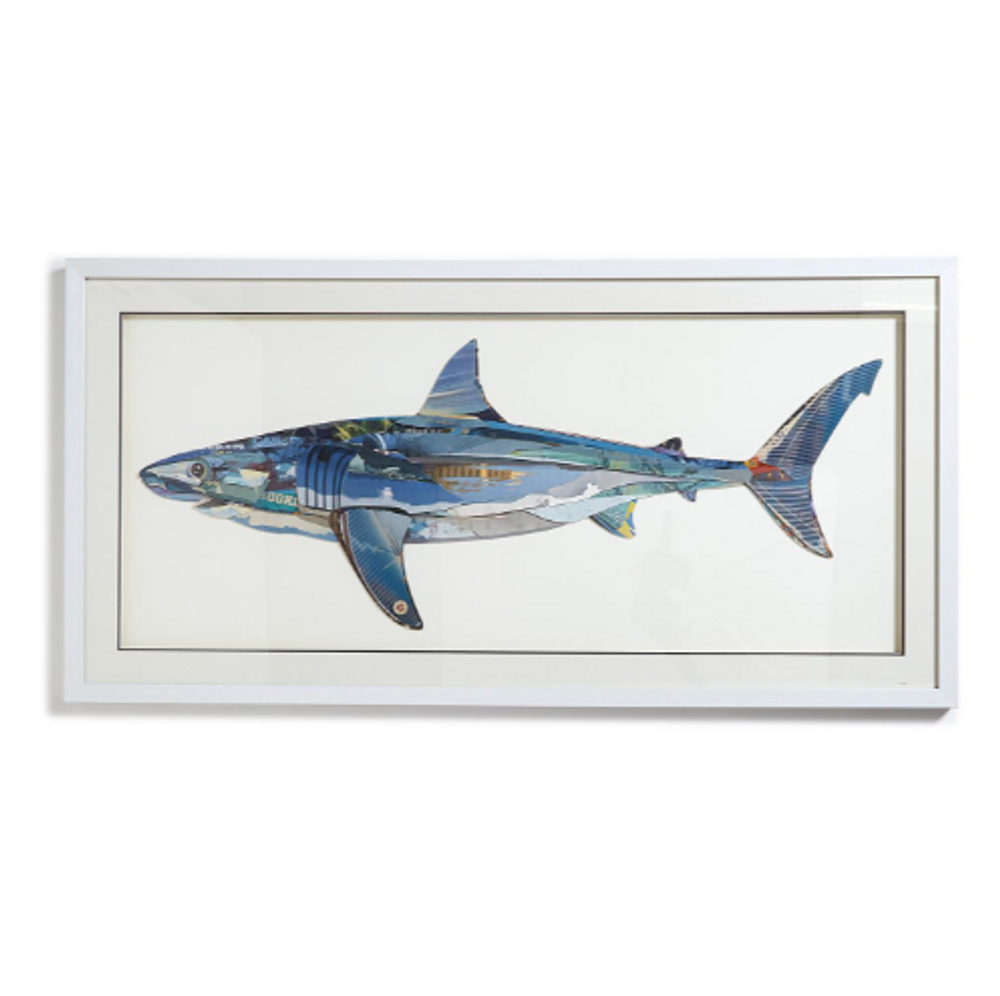 Handmade Shark Paper Collage Wall Art | TC54462