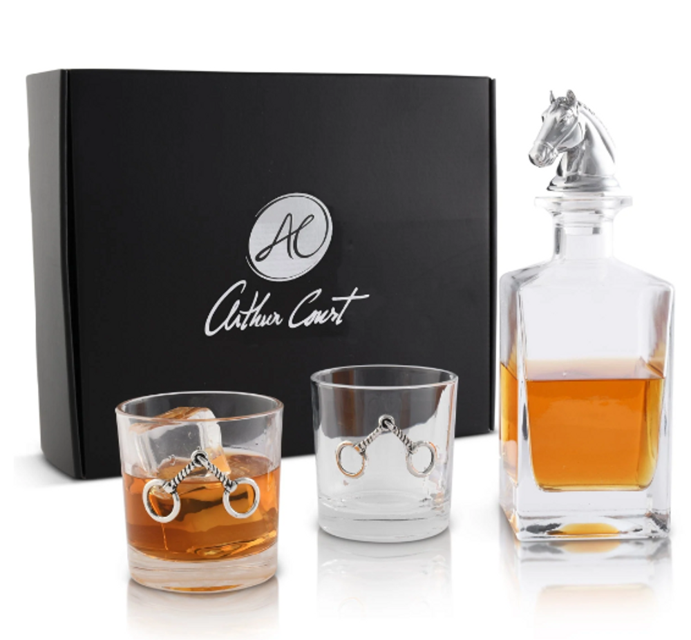 Handmade Equestrian Decanter and Glasses Boxed Set | ACD496H23