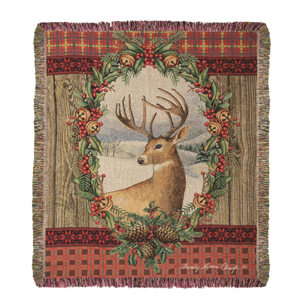 Deer Heaven And Nature Sing Tapestry Throw Blanket | MWWATHANS