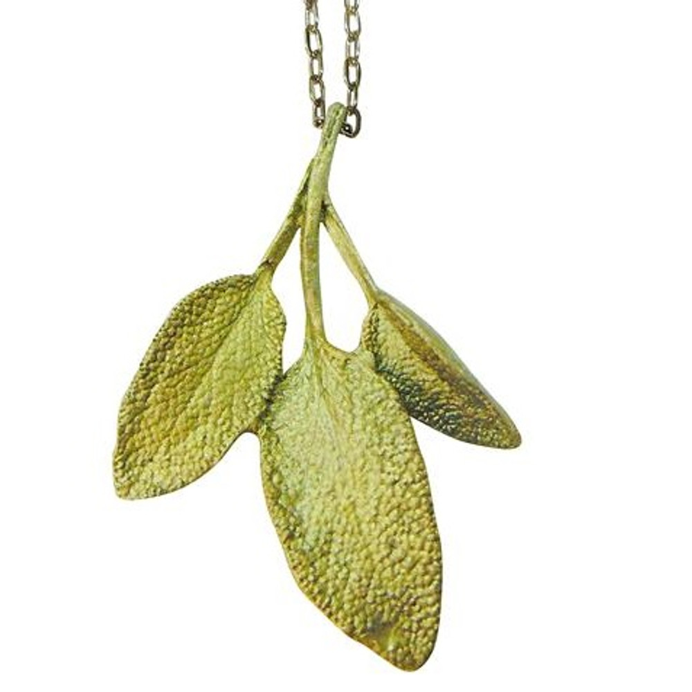 Sage Pendant Necklace Petite Herb | Michael Michaud Jewelry | SS8952BZ -2