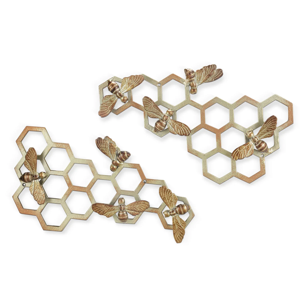 Honeycomb and Bee Wall Plaques | 35124 | SPI Home