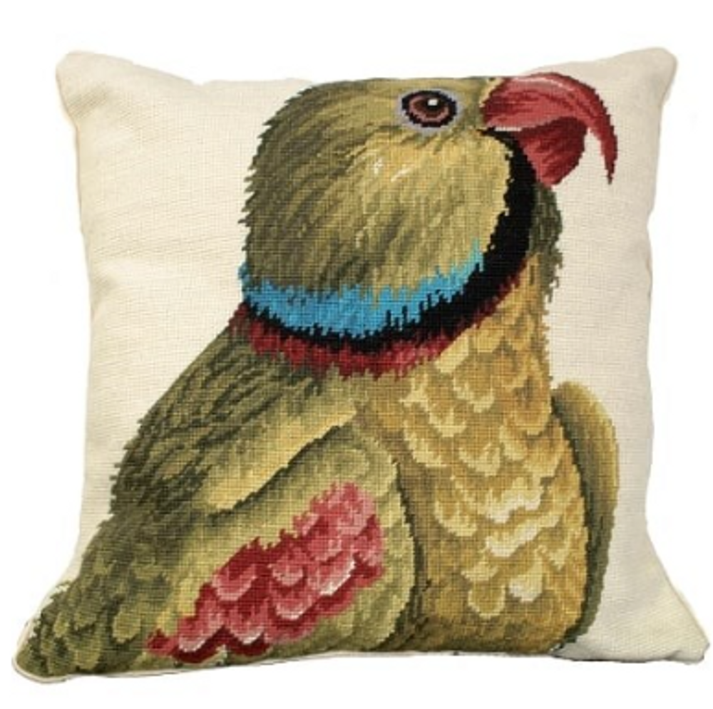 Parrot Facing Right Needlepoint Down Throw Pillow | MICNCU-494_SD1818