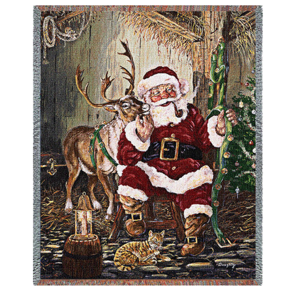 Santa It's Time to Go Tapestry Throw Blanket | pc4728-T