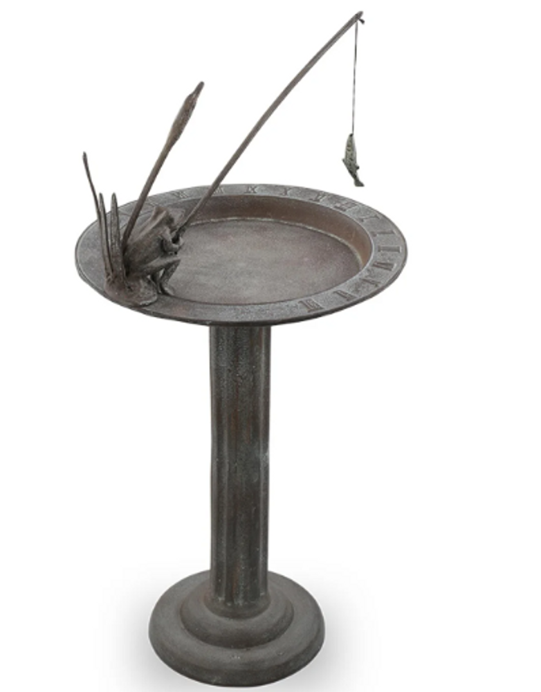 Fishing Frog Sundial and Birdbath | 41030 