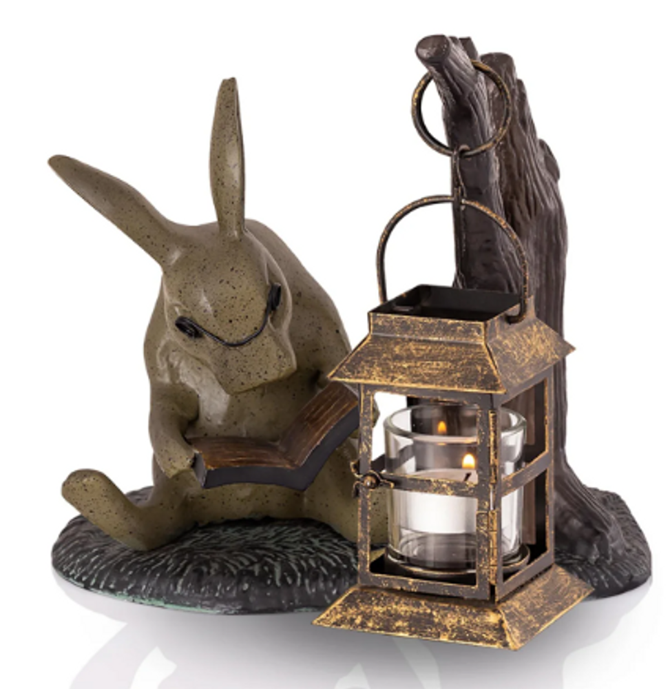 Booklover Rabbit LED Garden Lantern | 53032