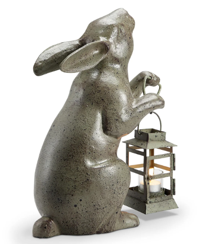 SPI Home Rabbit with Lantern Garden Decor - Thumbnail 4