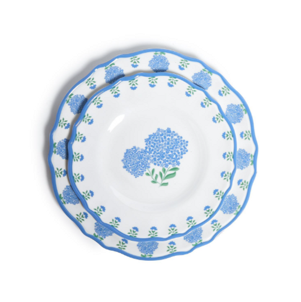 Set of 4 Melamine Hydrangea Dinner Plates | TC54597