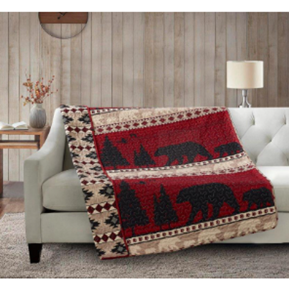 Creekside Bear Quilted Throw Blanket | DUKDQT10071
