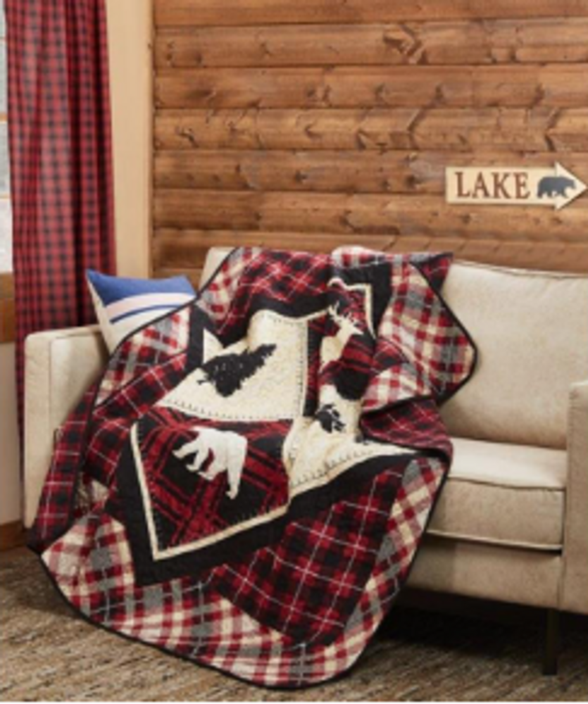 Diamond Bear Lodge Quilted Throw Blanket | DUKDQT10072