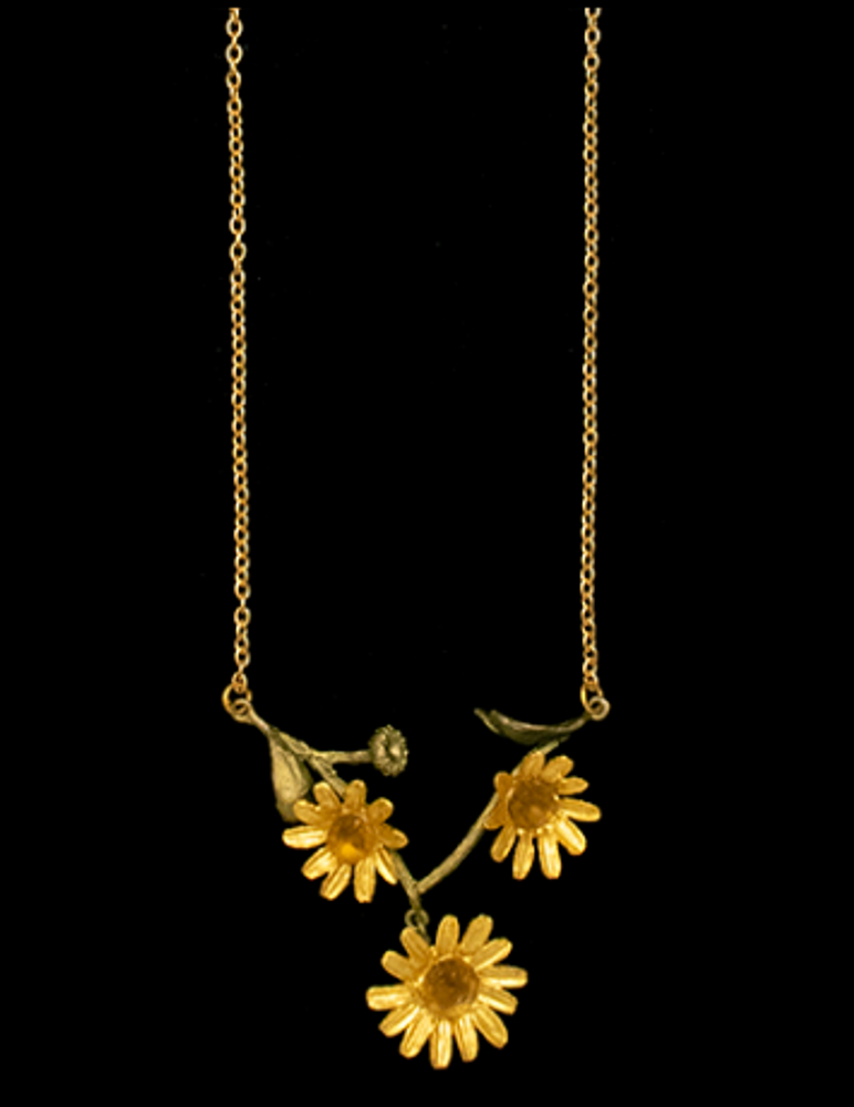 Golden Butter Daisy Necklace | SS9487BZ