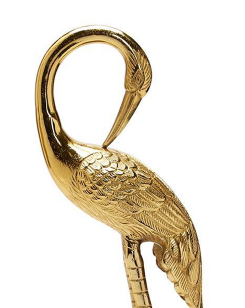 Set of 2 Crane Sculptures with Antiqued Gold Finish | TCVAL001-S2