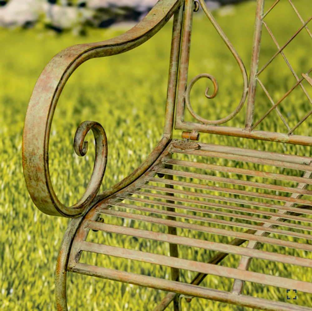 Moose and Evergreen Iron Bench "Highlands" | ZLIZR220861-GR