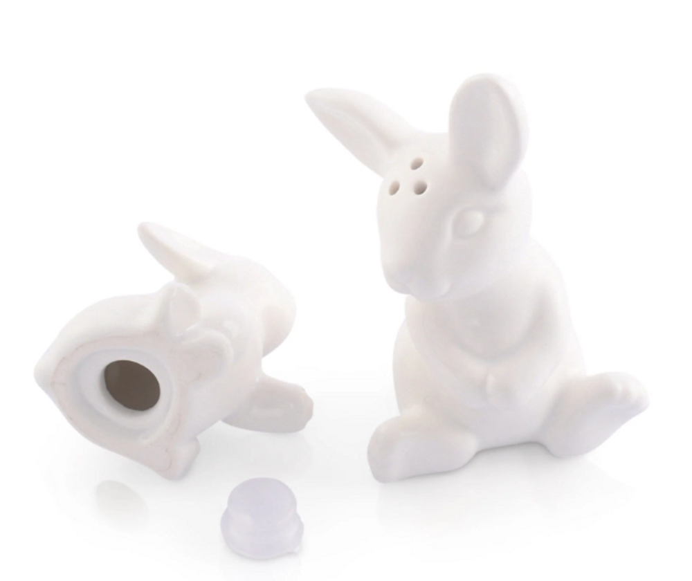  Porcelain Mama and Baby Bunny Rabbit Salt Pepper Shakers | ACD316PBN