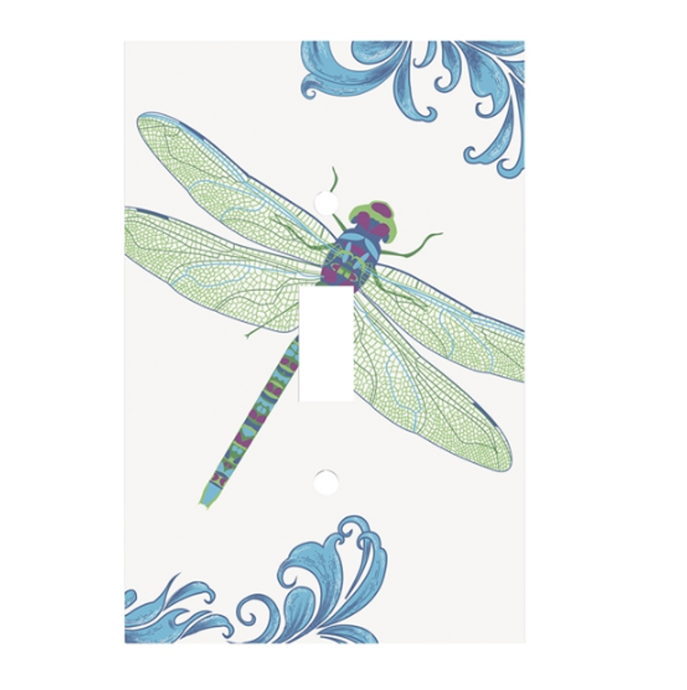 Hand Painted Blue Dragonfly Switch Plate | GIIR760010008