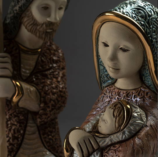 Ceramic Nativity Holy Night Mary & Joseph