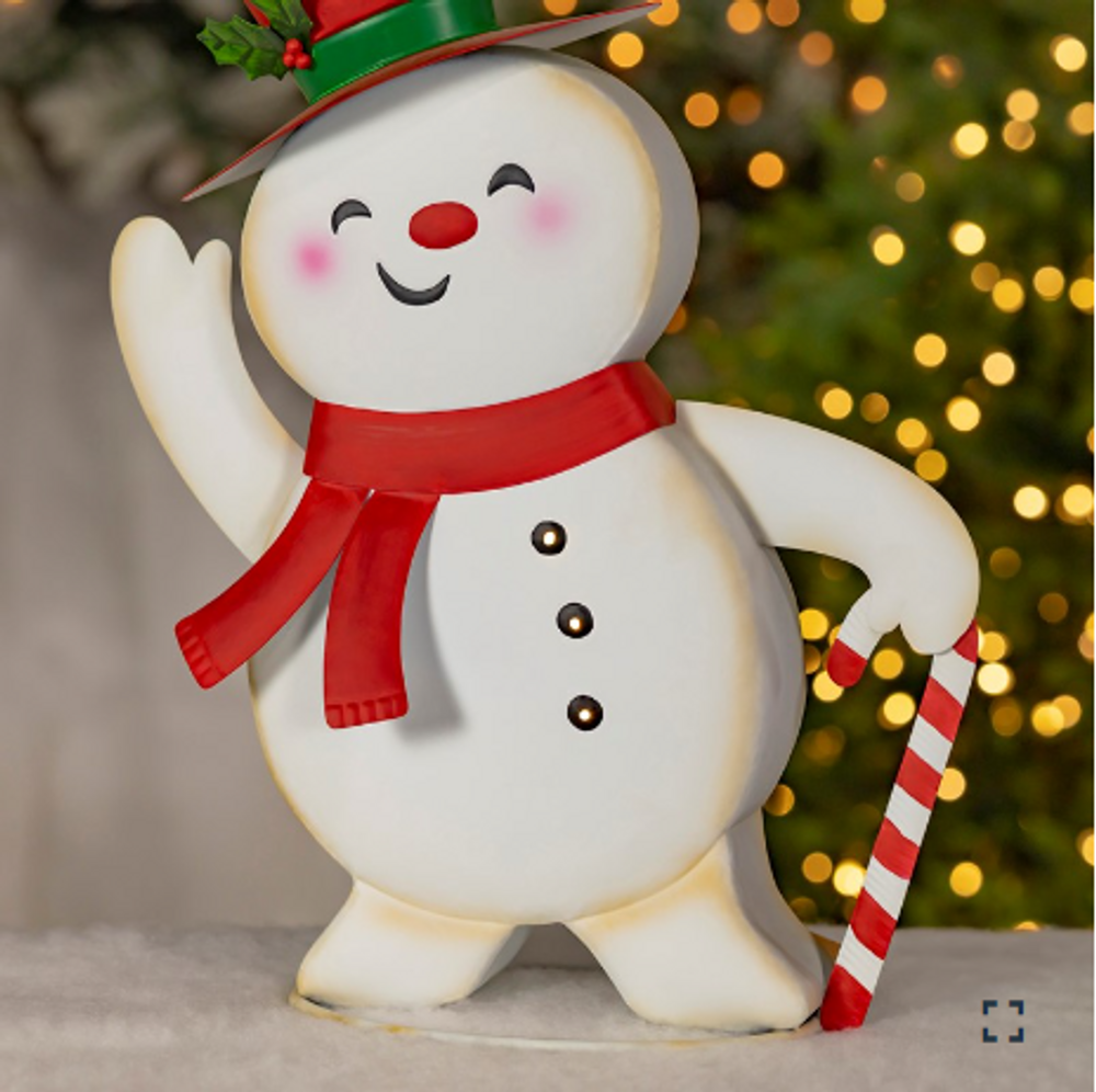 Set of 2 Friendly Iron Snowmen | ZR234430-SET | Zaer