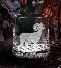 全3種セット マウンテンリサーチ Drinking Glass グラス ① Hoofed Quartet Etched Crystal 13 oz Rocks Glass Set of 4