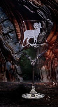 Hoofed Quartet Etched Crystal White Wine Glass Set of 4