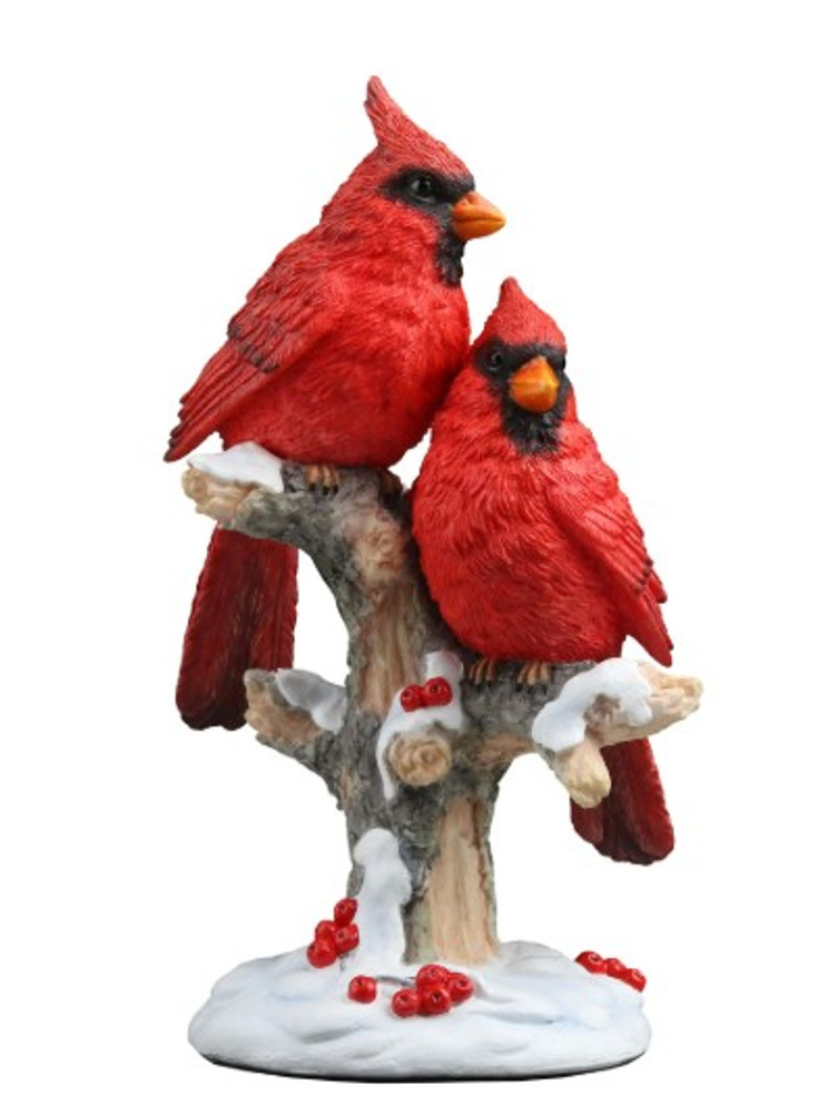 Cardinal Pair Perching on Snowy Branch | USIWU78358AA