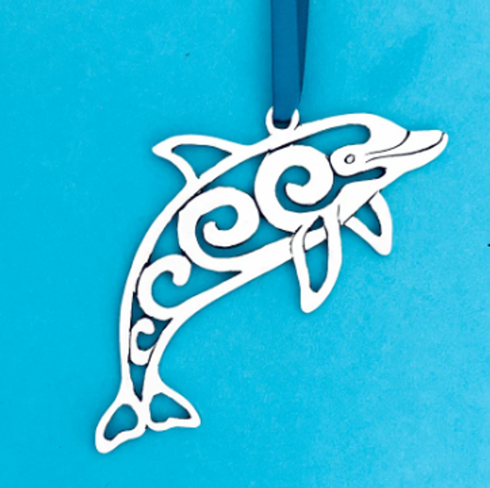 Dolphin Window Pewter Ornament | BSPGO-6