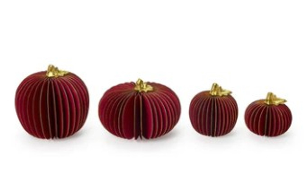 Hand Painted Accordion Pumpkins with Gold Edges and Stems | TC82608