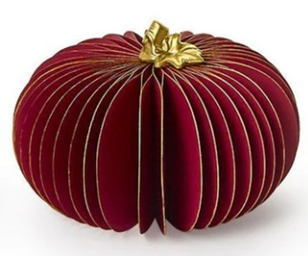 Hand Painted Accordion Pumpkins with Gold Edges and Stems | TC82608