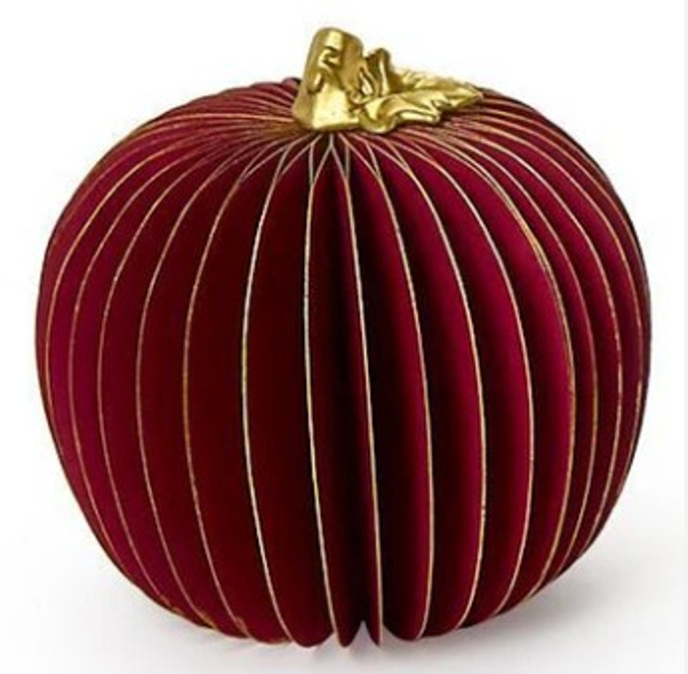 Hand Painted Accordion Pumpkins with Gold Edges and Stems | TC82608