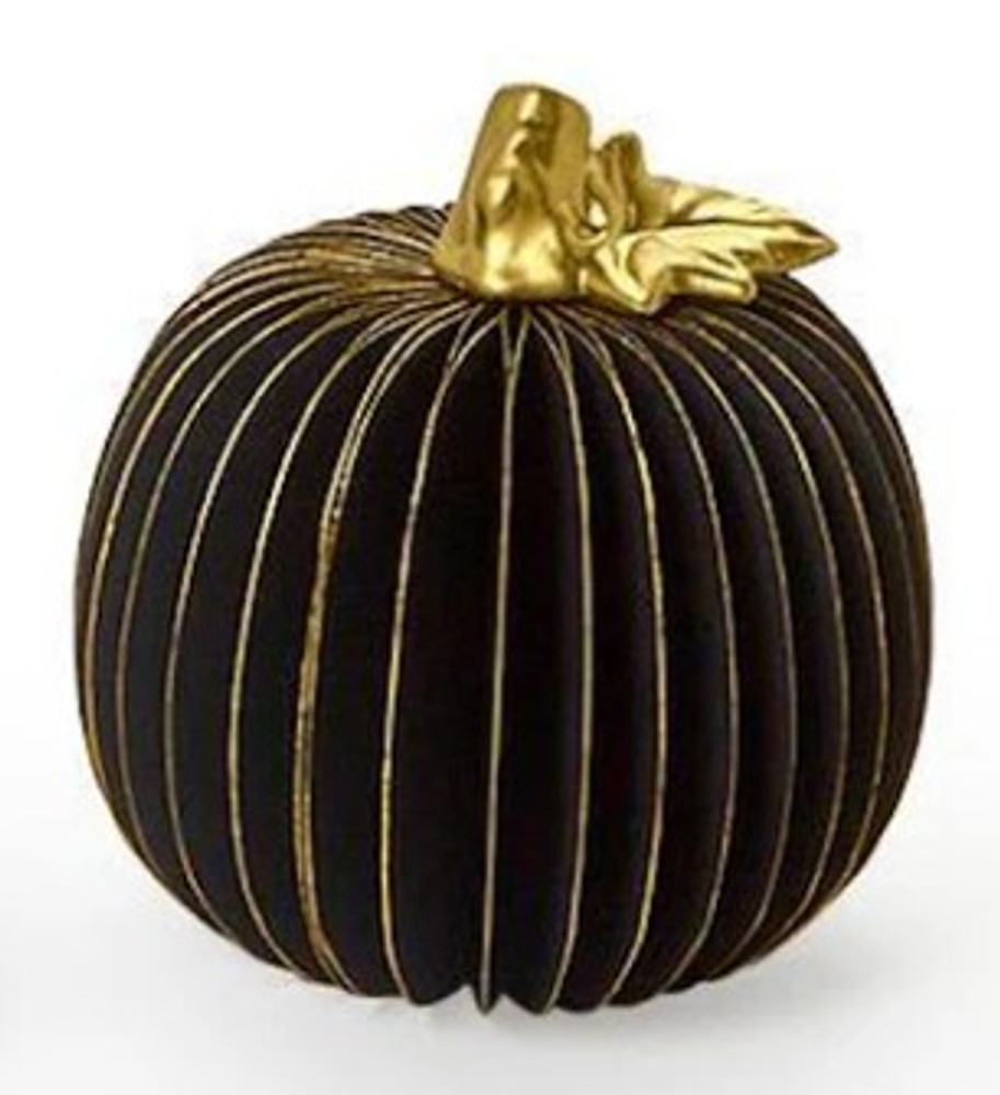 Hand Painted Accordion Pumpkins with Gold Edges and Stems | TC82608